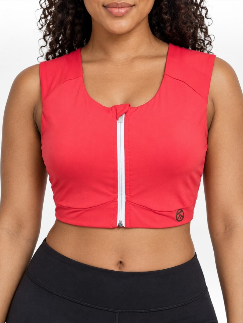 KINFLYTE Freedom II Zip Posture Support Sports Bra Padded Coral Size M Athletic